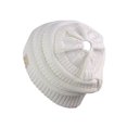 thumbnail image 1 of Gravity Threads Tuque en Tricot Épais à Queue de Cheval pour Enfants, Ivoire, 1 of 2