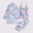 thumbnail image 3 of WTXUE Ensembles de Pyjama pour Femmes / Pyjamas Polyester Imprimé Quotidien Femme / 3 Pcs Bleu TTG, 3 of 9