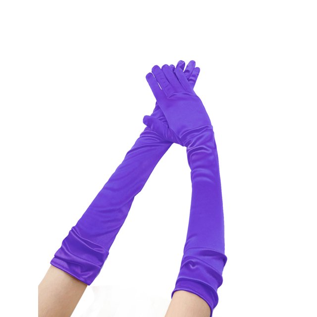 Unique Bargains Women Stretchy Opera Length Full Finger Gloves Pairs