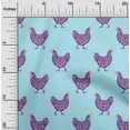 thumbnail image 2 of oneOone Rayon Light Blue Fabric Rooster Cock Craft Projects Decor Fabric Printed By The Yard 56 Inch Wide, 2 of 4