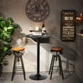 thumbnail image 3 of Gymax 24" Round Pub Table Bistro Bar Height Cocktail Table W/Metal Base Indoor Black, 3 of 10