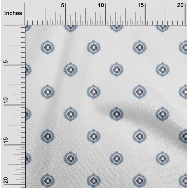 oneOone Popeline de Coton Tissu Imprimé Ikat Cercle BTY 42 Pouces de Large