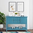 thumbnail image 4 of Costway Buffet Bahut Table Console en Bois avec Tiroirs et Armoires de Rangement Bleu, 4 of 10