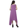 thumbnail image 4 of Moomaya Robe de Plage pour Femmes Sans Manches en Rayonne Unie à Ourlet Asymétrique pour Fête, 4 of 5