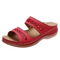 thumbnail image 1 of Kcodviy Women Summer Solid Color Women Sandals Size 9 Slip on Casual Open Leather Sandals for Women Toe Wedges Soft Bottom Rubber Sandals for Women Breathable Slippers Shoes Sandals, 1 of 6