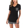 thumbnail image 4 of T-Shirts Ensemble de Pyjamas à Manches Courtes pour Femmes Haut Rayé et Shorts Pyjamas 2 Pcs de Vêtements de Maison Doux, 4 of 6