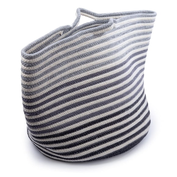 Truu Design Decorative Jute Storage Basket with Handles