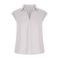 thumbnail image 4 of Besolor Camisoles Sans Manches en Coton et Lin pour Femmes - Débardeurs d'Été à Col en V Décontractés, Coupe Ample, Couleur Unie, Chemises de Travail à Col, 4 of 6