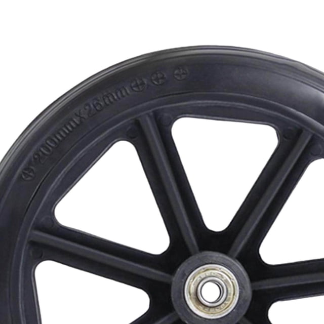 pitrice 2x Front Wheel 8inch Bearing Casters for Wheelchairs Rollators Walkers Black
