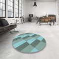 thumbnail image 4 of Ahgly Company Tapis d'Intérieur Lavables en Machine, Carrés Transitionnels, Vert Terne-Mer, Carrés de 6', 4 of 7