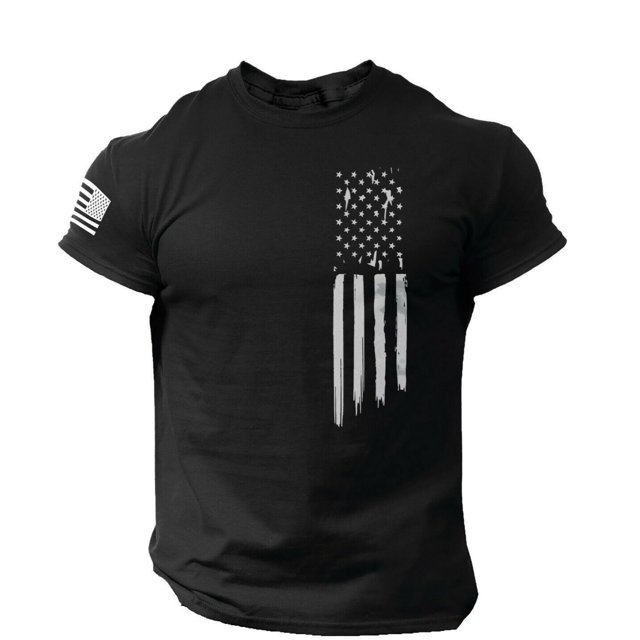 jsaierl T-shirts Graphiques 3D pour Hommes T-shirts à Manches Courtes avec Imprimé de la Fête de l'Indépendance T-shirts d'Été à Col Rond T-Shirt Décontracté Hauts de Gym pour Muscles