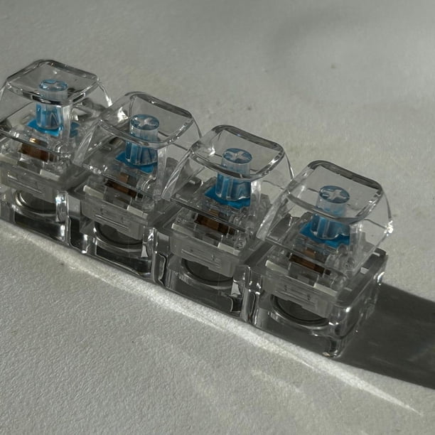 Acheter Jouet Clavier Fidget 4 Touches avec Lumière Anti-Stress Touche Transparente Clavier Clicqueur Doigt Porte-Clés Bouton Décompression Jouet Sensoriel
