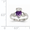 thumbnail image 2 of 14K White Gold February Birthstone Claddagh Ring, 2 of 2