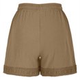 thumbnail image 5 of Summer Clearance! Womens Plus Size Pants,Summer Pants for Womens,Womens Solid Color Retro Hook Flower High Waisted Drawstring Shorts, 5 of 5