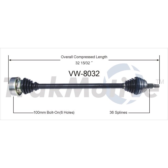 TrakMotive VW-8032 CV Axle Shaft Premium OEM Replacement