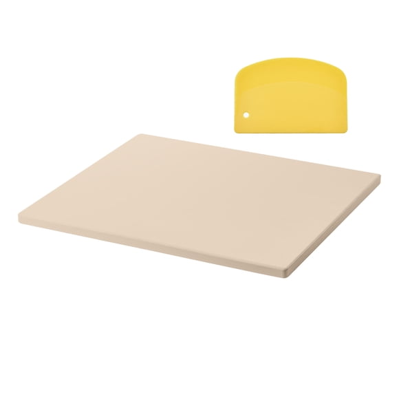 KFFKFF Pizza Stone, 16 x 14 x 0.6 Inch Rectangular Cordierite Pizza Stone, Large Baking-Stone with Scraper, 1450℉ Heat-Resistant Cordierite Cooking Stones