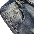 thumbnail image 4 of Meichang Men's Ripped Denim Shorts Slim Stretch Distressed Shorts Classic Fit Summer Workout Jean Shorts Zipper Open Five Point Short with Pockets, 4 of 8