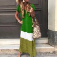 thumbnail image 2 of Fridja Womens Plus Size Daily Tie-dyed Color Block Loose V Neck Short Sleeve Dress, 2 of 7