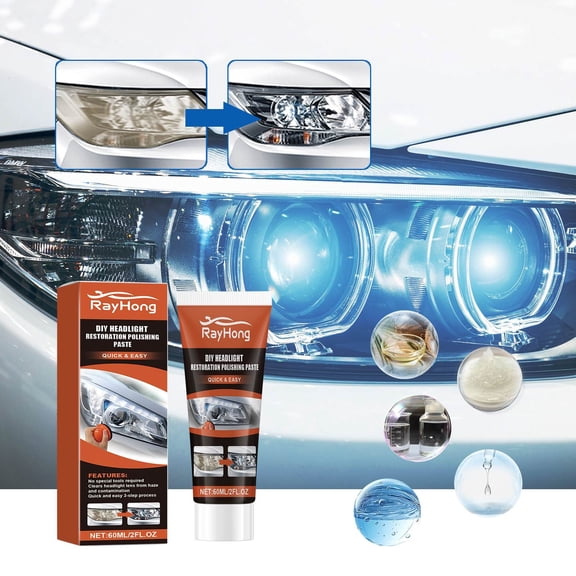 HOZADOIE un Rénovateur Essentiels pour la Maison Phare Automobile Rénovateur Fluide Phare Jaunissement Vieillissement et Fissuration 60 ml