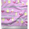 thumbnail image 1 of Soimoi polyester Crepe Fabric Wine Glass Bar Print Sewing Fabric Yard 42 Inch Wide, 1 of 3