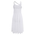 thumbnail image 4 of Lejafay Robe de Danse Lyrique Sans Manches pour Filles Justaucorps Color Block Fête Danseuse Blanc 14, 4 of 8