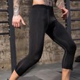 thumbnail image 3 of Men's Compression 3/4 Pants with Pockets,Workout Athletic Stretch Tights Leggings Athletic Base Layer, 3 of 5