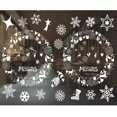 thumbnail image 1 of Happy Christmas Decorations Window Clings Wall Sticker Decals with Snowflake Snowman Santa Reindeer Star Christmas Tree and More Window Decals Clingsfor Home Office Party Decor (White Wreath), 1 of 7