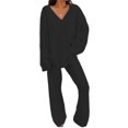 thumbnail image 1 of LUXUR Ensemble de Pyjama Sport Épais en Polaire pour Femmes Noir m, 1 of 3