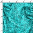 thumbnail image 2 of Soimoi Green Rayon Fabric Human Face Print Sewing Fabric Yard 56 Inch Wide, 2 of 6