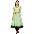 thumbnail image 1 of Bimba Robe Anarkali en Filet Évasé Kurta Kurti Unie Tunique Indienne Vêtements Personnalisés, 1 of 4