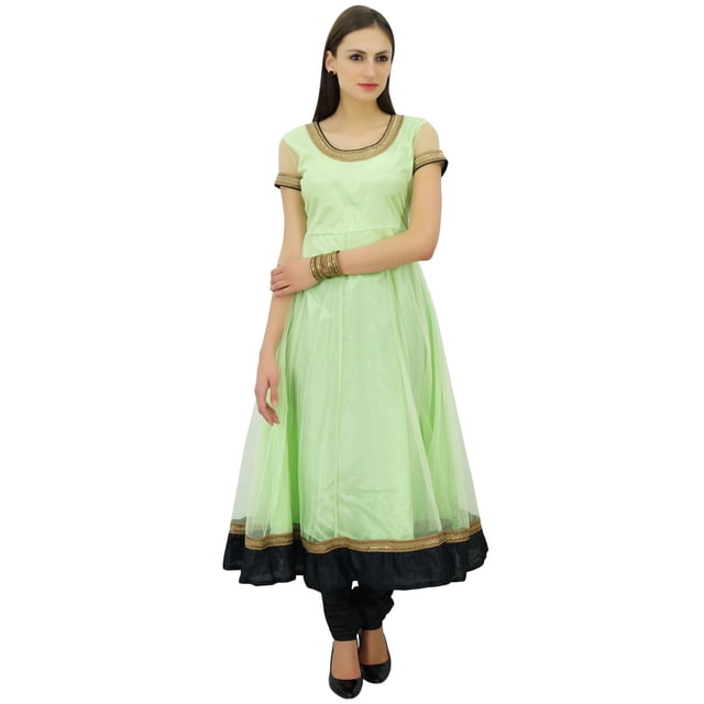 Bimba Robe Anarkali en Filet Évasé Kurta Kurti Unie Tunique Indienne Vêtements Personnalisés