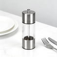 thumbnail image 1 of Stainless Steel Salt and Pepper Grinder Set Adjustable Coarseness Refillable Manual Mill with Clear Acrylic Body for Kitchen and Dining Table, 1 of 4