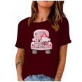 thumbnail image 2 of Meichang T-Shirts de la Saint-Valentin pour Femmes, T-Shirt Graphique Cœur d'Amour, Manches Courtes, Col Rond, Décontracté, Blouses, Joyeuse Saint-Valentin, 2 of 5