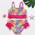 thumbnail image 2 of MIASHUI Girls Swimsuit Two Pieces Bikini Set Toddler Ruffle Bathing Suits Swimwear,Hot Pink,2-3 Years, 2 of 5