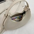 thumbnail image 1 of Half Moon Commute Bag Fashion Underarm Hobo Bag Solid Color for Weekend Vacation, 1 of 10