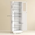thumbnail image 3 of HOMCOM Tall Bathroom Cabinet with Glass Doors, Freestanding Storage, White, 3 of 10