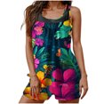 thumbnail image 2 of UPPADA Two Piece Tankini Swimsuits for Women High Waisted 2 Piece Bathing Suits Floral Print Tankini Set Tummy Control Modest Swimwear for Holiday Womens Shorts Swimsuits Sets Multicolor,L, 2 of 6