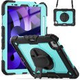 thumbnail image 2 of XYX For iPad Air 5th/4th Generation 10.9 inch 2022/2020 Case, 360 Rotating Shockproof Cover with Stand, Screen Protector, Shoulder Strap, Sky Blue PC, 2 of 7