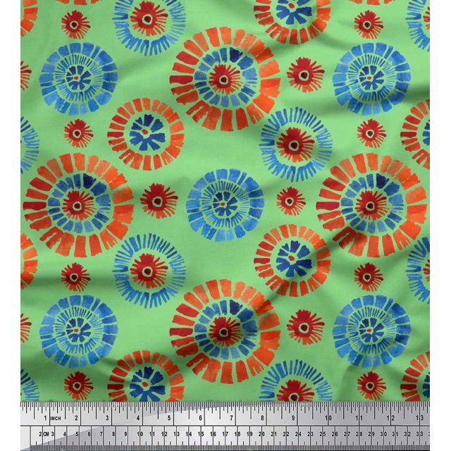Soimoi Cotton Poplin Fabric Brush Stroke Abstract Decor Fabric Printed Yard 56 Inch Wide