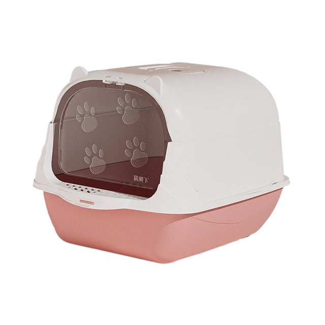 Hooded Cat Litter Box, Hooded Cat Litter Box, Fully Enclosed Cat Litter Box with Pink
