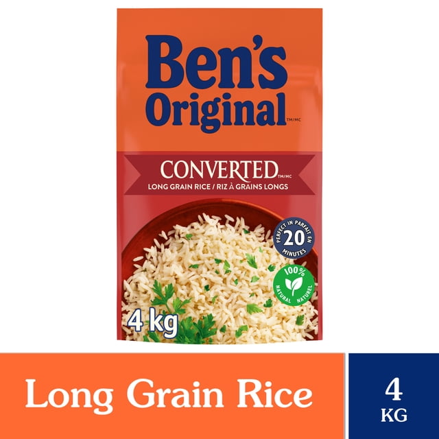 BEN'S ORIGINAL CONVERTED Long Grain Parboiled Rice, 4kg Bag