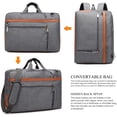 thumbnail image 4 of CoolBELL Convertible Backpack Shoulder bag Messenger Bag Laptop Case Business Briefcase Leisure Handbag Multi-functional Travel Rucksack Fits 15.6 Inch Laptop For Men / Women / Travel (New Grey), 4 of 6