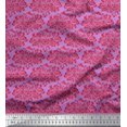 thumbnail image 1 of Soimoi Purple polyester Crepe Fabric Filigree Damask Print Fabric by Yard 42 Inch Wide, 1 of 3