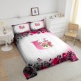 thumbnail image 4 of Erosebridal Ensemble de Literie Monogrammée pour Lit Simple, Couette Personnalisée avec Initiale, Décoration avec Lettre, Réversible, Légère, 2 Pcs, 4 of 8