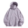 thumbnail image 2 of LOVZFMLL Jackets for Men's Solid Color Outdoor Sunscreen Climb Sport Run Pocket Zipper Long Sleeved Hooded, 2 of 4