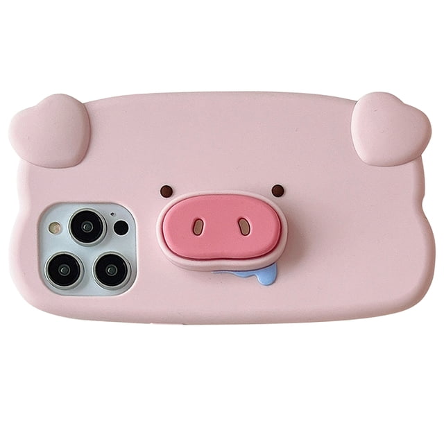 Étui Support invisible Amusant 3D Nez de Cochon Salive Rose pour iPhone 13, 14, 12, 11 et 15 Pro Max. Cette Étui Antichoc Mignonne et Créative Présente un design de Cochon de Dessin Animé avec un Nez Surélevé Qui Fait Aussi Office de Support. Fabriquée en Matériau Lavable, Anti-Empreintes Digitales et Anti-Rayures, Elle Offre une Couverture Complète et une protection Antidérapante. Compatible avec Apple iPhones et Livré dans un Sac OPP de Vente au Détail.