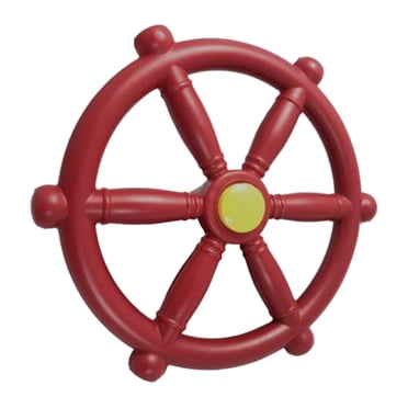 Portable 18.81inch Pirate Ship Wheel for Swing Set Outdoor Playset Backyard red
