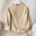 thumbnail image 2 of MeetoTime Chemise de Base pour Enfants Col à Volants Couleur Unie Manches Longues Col Rond Vêtements d'Automne Hiver pour Enfants, 2 of 6