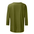 thumbnail image 5 of Xihbxyly Hauts Grande Taille pour Femmes Manches 3/4 T-shirt Imprimé Col Rond de Pâques Manches 3/4 Chandail Col Rond Cadeau de Vacances, 5 of 5