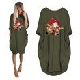 thumbnail image 1 of Styesk Robes pour Femmes la Mode Robe d'Hiver pour Femmes Grande Taille Ample avec Poches Robe de Noël Imprimée, 1 of 5